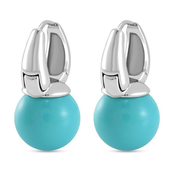 Sleeping Beauty t&uuml;rkisfarbene Muschelkernperle Ohrringe image number 5