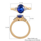 Tansanischer Blauer Spinell und Zirkon Ring 925 Silber vergoldet  ca. 1,66 ct image number 6