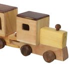 Haldu & Sheesham Holz, handgefertigter Holzspielzeug-Zug mit Fächern, Größe 45,5x4,25x8,25 cm, Braun image number 3