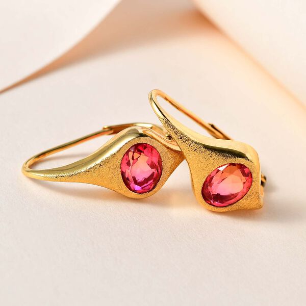 Sunset Quarz Triplette Ohrringe, 925 Silber Gelbgold Vermeil, ca. 2.93 ct image number 2