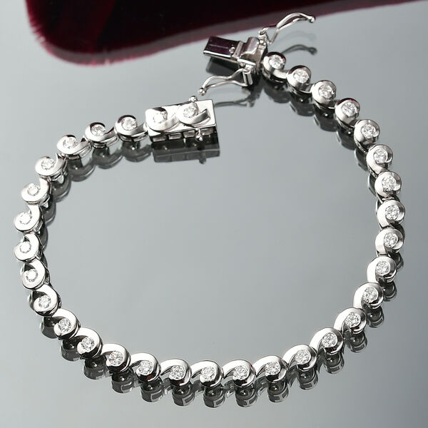 LUXURIANT DIAMOND- SI Labor Diamant 19cm Armband, 925 Silber rhodiniert - 2,51 ct. image number 2