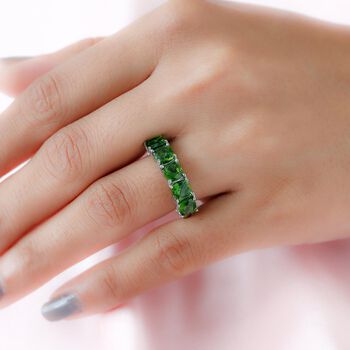 Nat&uuml;rlicher Chromdiopsid Ring, 925 Silber platiniert (Gr&ouml;&szlig;e 20.00) ca. 2.85 ct