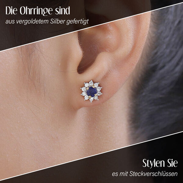Sternchen Masoala Saphir und Zirkon Ohrstecker image number 3