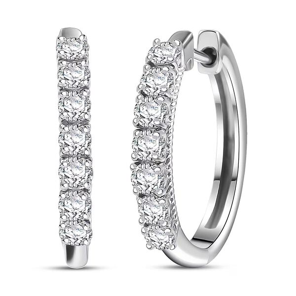 D'Joy Lab Grown Diamant Ohrringe 925 Silber Rhodiniert ca. 0,99 ct.