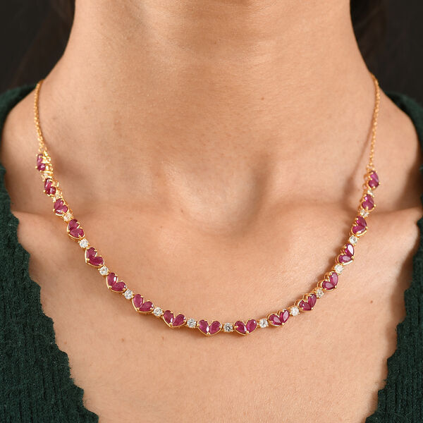 D'Joy afrikanische Rubin und Zirkon 45cm Halskette - 13,06 ct. image number 2