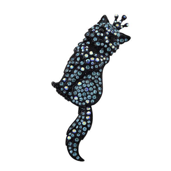 Mehrfarbiger Kristall Brosche  Schwarz image number 4