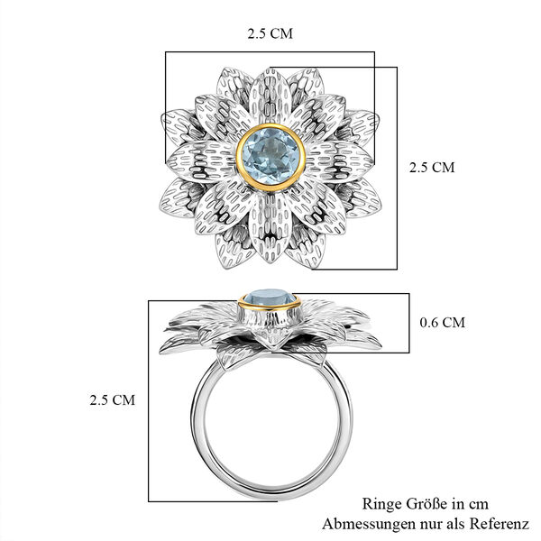 EverTrue himmelblauer Topas zweifarbiger Ring - 1 ct. image number 6