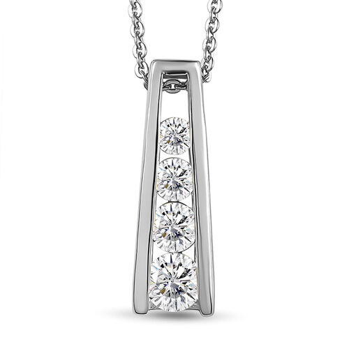 Moissanit-Anhänger mit Kette, 925 Silber platiniert ca. 0.55 ct image number 0