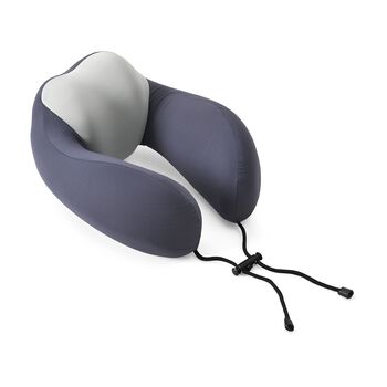 Reisekissen aus Memory-Schaum mit verstellbarem Kordelzug, ergonomisch geformt f&uuml;r Nackenst&uuml;tze, 29x16x25 cm, Lila