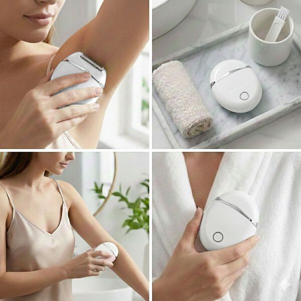 BEAUTECH 3 in 1 Shaver mit 316L Edelstahl Klinge, Aufladbar, 500 mAh, Wei&szlig; image number 3