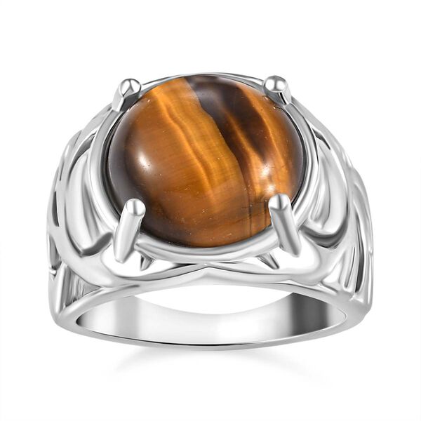 Tigerauge Ring Messing (Größe 17.00) ca. 6,82 ct image number 4