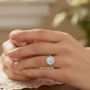 LUXURIANT SGL zertifizierter SI-GH Labor Diamant Ring, 925 Silber rhodiniert - 3 ct.