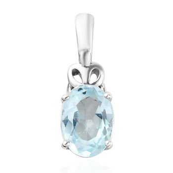 Himmelblauer Topas Anh&auml;nger 925 Silber platiniert ca. 1,48 ct