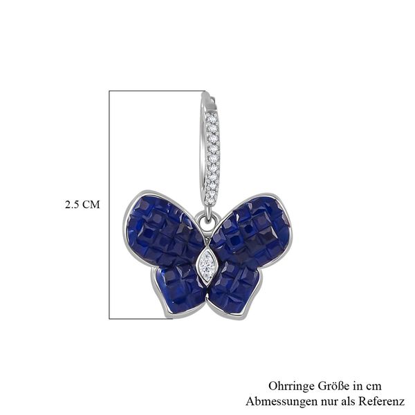 Blaue und weiße Zirkonia Ohrhänger image number 6