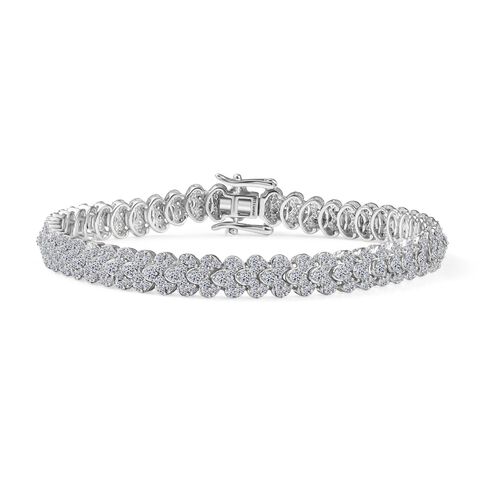 Lab Grown Diamant SI Armband ca. 19 cm 925 Silber rhodiniert ca. 4,64 ct. image number 0