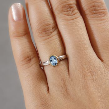 AAA Santamaria Aquamarin Ring 925 Silber rhodiniert (Gr&ouml;&szlig;e 18.00) ca. 0,73 ct