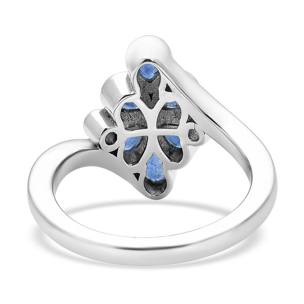 Kyanit und Zirkon Bypass Ring 925 Silber rhodiniert  ca. 1,15 ct image number 6