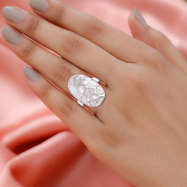 Perlmutt Ringe 925 Silber (Gr&ouml;&szlig;e 16.00) image number 2