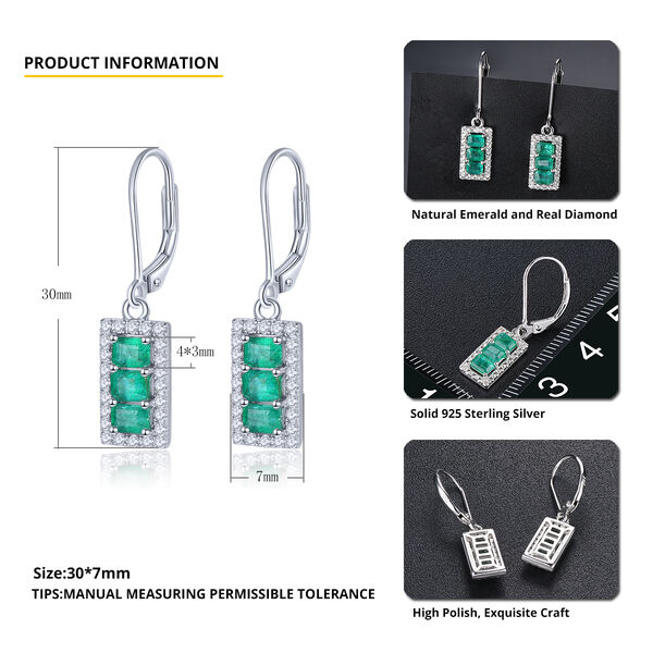 AAA Kagem sambische Smaragd und Zirkon-Ohrhänger - 1,72 ct. image number 4