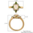 Natürlicher Äthiopischer Opal und Natürlicher Chromdiopsid Ring 925 Silber vergoldet  ca. 0,98 ct image number 6