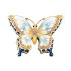Schmetterling Tablettendöschen mit Kristallen, emailliert, mehrfarbig, 7,5x2 cm, weiß image number 0