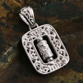 Royal Bali Kollektion- Gebetsm&uuml;hle Anh&auml;nger, 925 Silber with 916 Gelbgold Vermeil