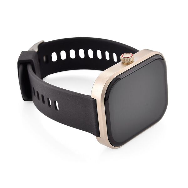 G21 Smartwatch, 2.01 Zoll HD Display, Gold-Schwarzes Silikonarmband image number 5