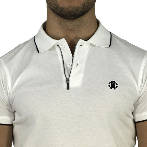 ROBERTO CAVALLI: Poloshirt aus 100% Baumwolle, Wei&szlig;&nbsp; image number 3