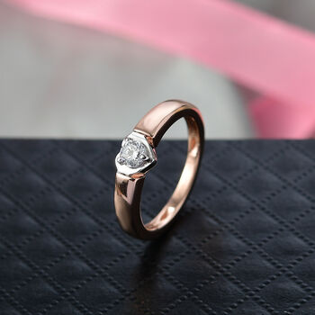 LUXURIANT SI-GH Labor Diamant Ring, 925 Silber rhodiniert und 750 Ros&eacute;gold Vermeil  - 0,20 ct.