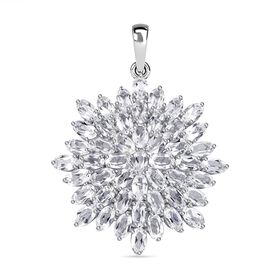 Weißer Topas Sternstaub Anhänger, 925 Silber platiniert, ca. 13.67 ct