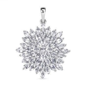 Wei&szlig;er Topas Sternstaub Anh&auml;nger, 925 Silber platiniert, ca. 13.67 ct