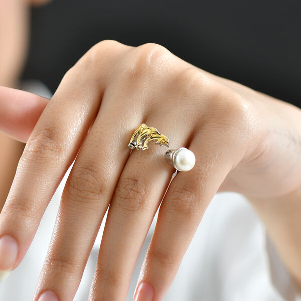 EVER TRUE Süßwasser Perle (7.5-8 mm) Ring Nickelfreies Messing Zweifarbige Beschichtung (Größe 17.00) image number 2