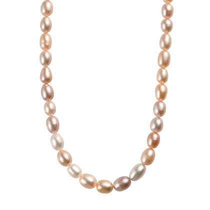 AA Mehrfarbige S&uuml;&szlig;wasser Perle Halskette ca. 45 cm 925 Silber 750 Gelbgold Vermeil