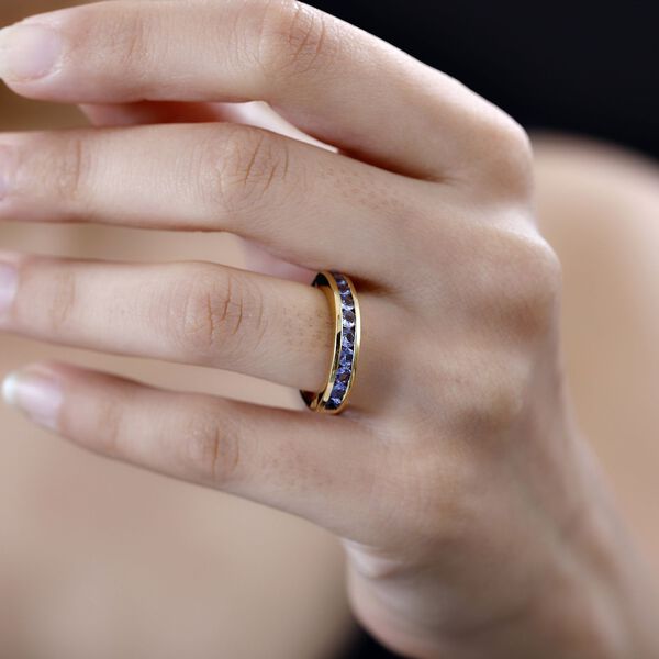 Tansanit Ring, 925 Silber 750 Gelbgold Vermeil  - 0,92 ct. image number 3