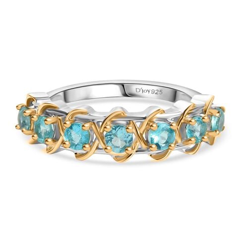 D’joy Paraiba-Apatit Ring 925 Silber platiniert und vergoldet (Größe 20.00) ca. 0,90 ct image number 0