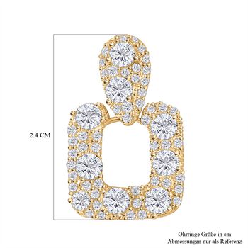 Wei&szlig;er Zirkonia Ohrringe, goldfarben