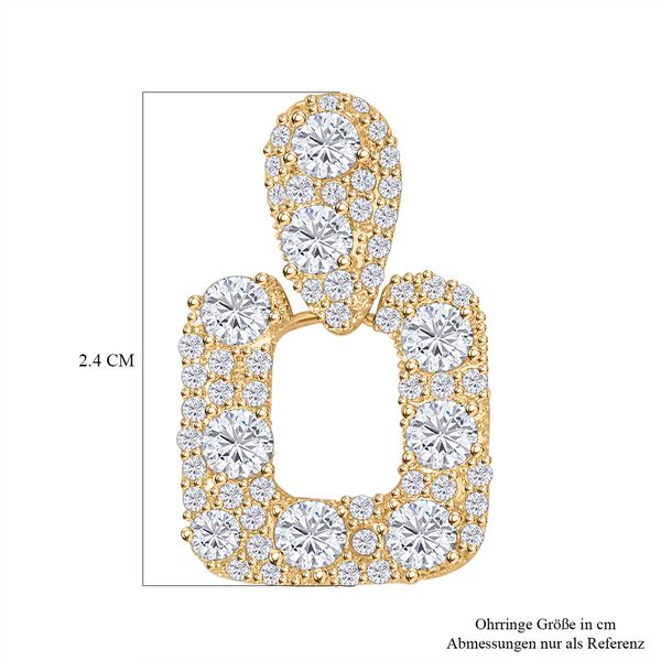 Weißer Zirkonia Ohrringe, ca., goldfarben 0.60 ct image number 4