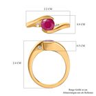 Afrikanischer Rubin (Fissure gefüllt), Weißer Zirkon Ring, 925 Silber vergoldet (Größe 20.00) ca. 1.31 ct image number 6