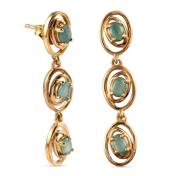 Grandidierit Ohrh&auml;nger 925 Silber vergoldet ca. 1,01 ct&nbsp; image number 4