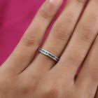 Blauer Diamant Half Eternity Ring 925 Silber Platin-Überzug image number 2