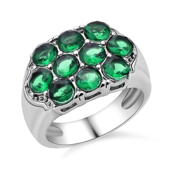 Gr&uuml;ner Zirkonia Ring, 316L Edelstahl (Gr&ouml;&szlig;e 16.00) ca. 2.00 ct