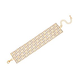 Weißer Kristall Armband, ca. 18 cm, goldfarben