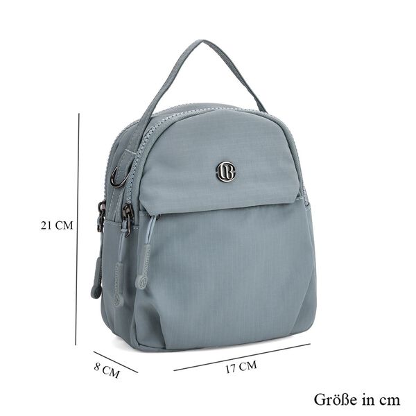 Nylon Crossbody Tasche in Blau mit Reißverschluss image number 5