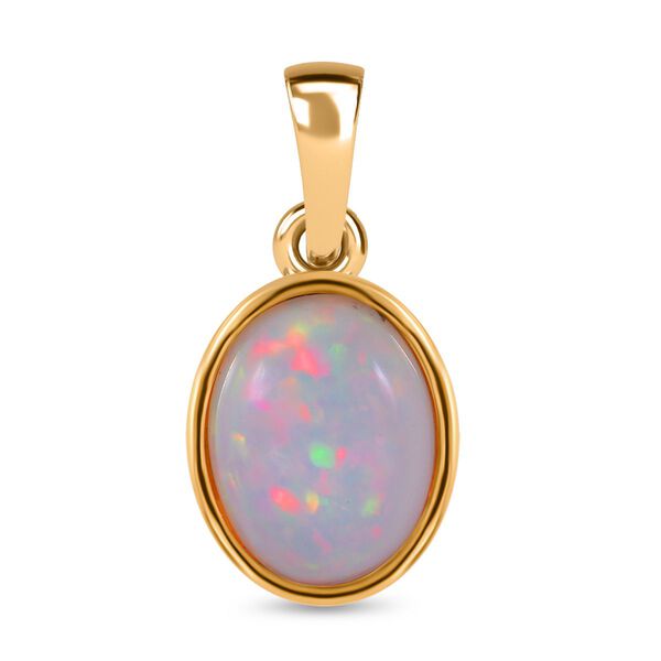 AA Nat&uuml;rlicher, &auml;thiopischer Welo Opal Anh&auml;nger 925 Silber Gelbgold Vermeil ca. 1,21 ct.