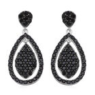 Schwarzer Spinell Ohrringe 925 Silber rhodiniert ca. 1,29 ct