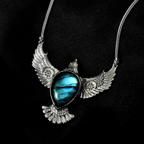 AAA Labradorit Halskette, 45cm - 27,45 ct. image number 3