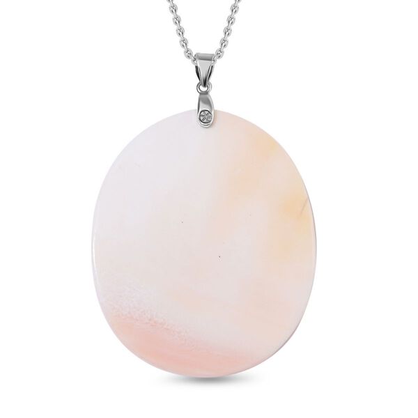 Geschnitzter rosa Königsmuschel Perle-Anhänger mit 50cm Kette, Drachen image number 3