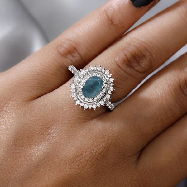 Grandidierit und Zirkon Ring 925 Silber platiniert  ca. 2,03 ct image number 3