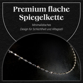 Premium flache Spiegelkette in 950 Platin, 56cm