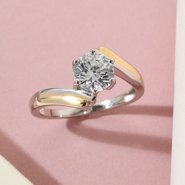 LUSTRO STELLA Hergestellt mit Feinster ZIRKONIA Ring 925 Silber Bicolor image number 2